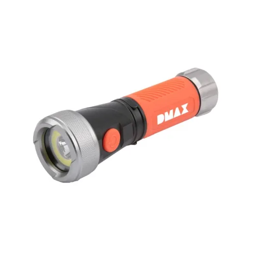 DMAX TLG 332 (40412) Αδιάβροχος φακός LED με περιστρεφόμενη κεφαλή 90° GO-EU με 200 lumens OSRAM LED και 100 lumens COB προβολέας