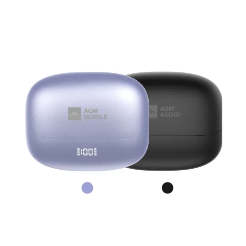 AGM Open Buds 1 – Open-Ear Ακουστικά Bluetooth 5.4 με ANC & LED Display, IPX4, Μαύρο