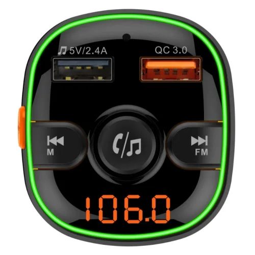 Akai FMT-54T FM Transmitter αυτοκινήτου με Bluetooth V5.0, LED, QC3.0, Hands-Free