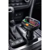 Osio OFT-4265BT Bluetooth FM Transmitter Αυτοκινήτου με 1×USB-A + 1×USB-C, Hands-Free & Φωτισμό 7 Χρωμάτων (Μαύρο)