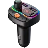 Osio OFT-4265BT Bluetooth FM Transmitter Αυτοκινήτου με 1×USB-A + 1×USB-C, Hands-Free & Φωτισμό 7 Χρωμάτων (Μαύρο)