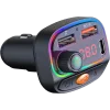 Osio OFT-4265BT Bluetooth FM Transmitter Αυτοκινήτου με 1×USB-A + 1×USB-C, Hands-Free & Φωτισμό 7 Χρωμάτων (Μαύρο)