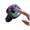 Osio OFT-4265BT Bluetooth FM Transmitter Αυτοκινήτου με 1×USB-A + 1×USB-C, Hands-Free & Φωτισμό 7 Χρωμάτων (Μαύρο)