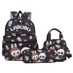 Σετ Σχολικής Τσάντας με Accessories Labubu | Μάυρο Σετ Σχολικής Τσάντας με Accessories Labubu | Μάυρο