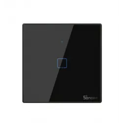 Sonoff TX-T3EU1C Χωνευτός Διακόπτης Τοίχου Wi-Fi για Έλεγχο Φωτισμού με Πλαίσιο και Ένα Πλήκτρο Αφής Φωτιζόμενος Μαύρος (IM19031