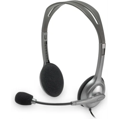 Logitech H110 On Ear Multimedia Ακουστικά με μικροφωνο και σύνδεση 3.5mm Jack σε Γκρι χρώμα