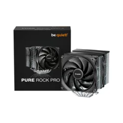BEQUIET CPU AIR COOLER PURE ROCK PRO 3 BK041, 250W TDP, INTEL SOCKET LGA 1851/1700/1200/1150/1151/1155, AMD AM4/AM5, DUAL PWM 120MM FAN, SILVER/BLACK, 3YW.