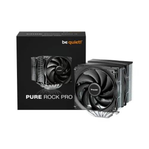 BEQUIET CPU AIR COOLER PURE ROCK PRO 3 BK041, 250W TDP, INTEL SOCKET LGA 1851/1700/1200/1150/1151/1155, AMD AM4/AM5, DUAL PWM 120MM FAN, SILVER/BLACK, 3YW.