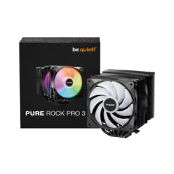 BEQUIET CPU AIR COOLER PURE ROCK PRO 3 LX BLACK BK043, 250W TDP, INTEL SOCKET LGA 1851/1700/1200/1150/1151/1155, AMD AM4/AM5, DUAL PWM 120MM ARGB FAN, 3YW.