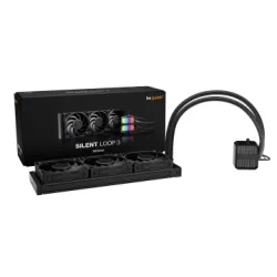 BEQUIET CPU HYDRO COOLER SILENT LOOP 3 360MM BW025, INTEL SOCKET LGA 1851/1700/1200/1150/1151/1155, AMD AM4/AM5, SQUARE ARGB ILLUMINATING COOLING BLOCK, 3x120MM FAN SILENT WINGS 4 PWM, BLACK, 3YW.