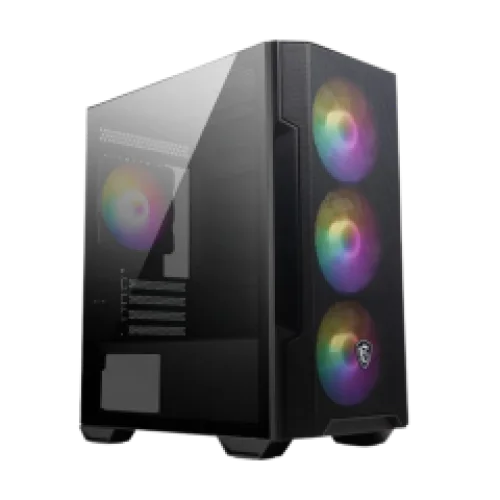 MSI PC CHASSIS MAG FORGE M100R BLACK, MINI TOWER ATX, RGB LIGHTING, W/O PSU, Front: 3x 120mm ARGB Fan, Rear: 1x 120mm ARGB Fan, 2YW