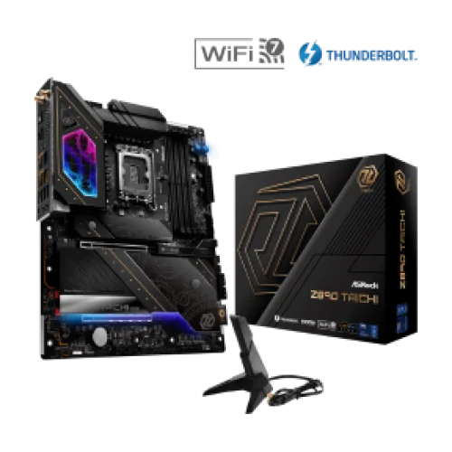 ASROCK MB Z890 TAICHI, SOCKET LGA1851, CS INTEL Z890, 4 DIMM SOCKETS DDR5, HDMI/ THUNDERBOLT4, PCI-E GEN 5.0, 5G LAN, WIFI7, ATX, 3YW