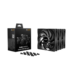 BEQUIET FAN PURE WINGS 3 120MM PWM HIGH SPEED TRIPLE-PACK BL140, 2100RPM, 59,6CFM/101,2M3/H, 30,9db, Lifespan 80000h, BLACK, 3YW.