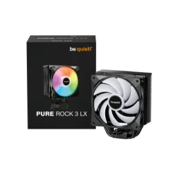 BEQUIET CPU AIR COOLER PURE ROCK 3 LX BK040, 190W TDP, INTEL SOCKET LGA 1851/1700/1200/1150/1151/1155, AMD AM4/AM5, 120MM PWM ARGB FAN, BLACK, 3YW.