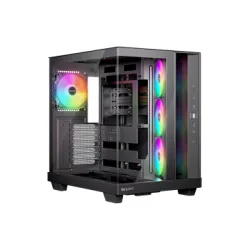 BEQUIET PC CHASSIS LIGHT BASE 500 LX BLACK BGW85, MIDI TOWER ATX, ARGB LIGHTING, W/O PSU, Side: 3x Light Wings LX Reverse 120mm PWM, Rear: 1x Light Wings LX 140mm PWM, 3YW.
