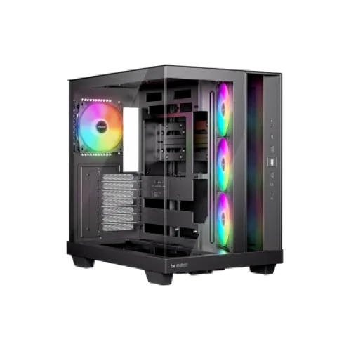 BEQUIET PC CHASSIS LIGHT BASE 500 LX BLACK BGW85, MIDI TOWER ATX, ARGB LIGHTING, W/O PSU, Side: 3x Light Wings LX Reverse 120mm PWM, Rear: 1x Light Wings LX 140mm PWM, 3YW.