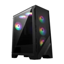 MSI PC CHASSIS MAG FORGE 120A AIRFLOW BLACK, MIDI TOWER ATX, RGB LIGHTING, W/O PSU, Front: 3x 120mm AUTO-RGB Fan, Top: 2x 120 mm Auto-RGB Fan, Rear: 1x 120mm AUTO-RGB Fan, 2YW.