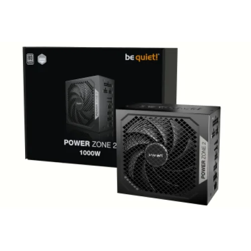 BEQUIET PSU POWER ZONE 2 1000W BP008EU, PLATINUM CERTIFIED, MODULAR CABLES, PURE WINGS 3 14CM SILENT FAN, 10YW.