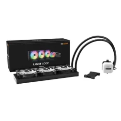 BEQUIET CPU HYDRO COOLER LIGHT LOOP 360MM BW022, INTEL SOCKET LGA 1851/1700/1200/1150/1151/1155, AMD AM4/AM5, SQUARE ARGB ILLUMINATING COOLING BLOCK, 3x120MM FAN LIGHT WINGS LX PWM HIGH SPEED, BLACK, 3YW.