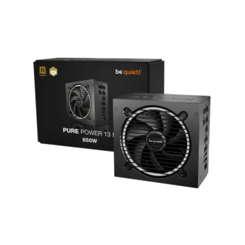 BEQUIET PSU PURE POWER 13M 850W BP027EU, GOLD CERTIFIED, MODULAR CABLES, EXCEPIONALLY QUIET, 12CM FAN, 10YW.