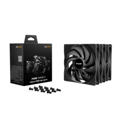 BEQUIET FAN PURE WINGS 3 140MM PWM HIGH SPEED TRIPLE-PACK BL138, 1800RPM, 72.2CFM/122.6M3/H, 30.5db, Lifespan 80000h, BLACK, 3YW.