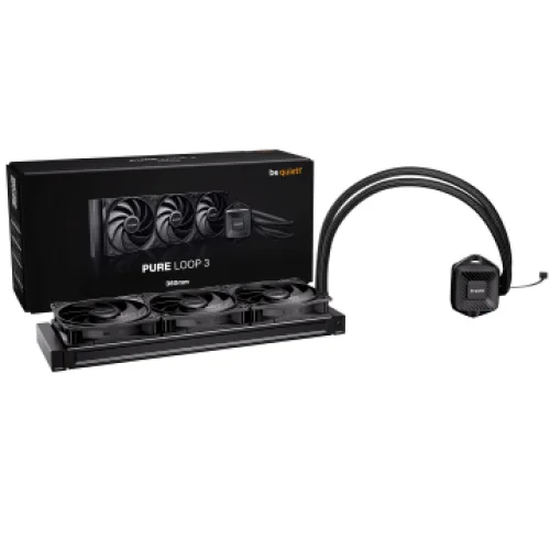 BEQUIET CPU HYDRO COOLER PURE LOOP 3 360MM BW029EU, INTEL SOCKET LGA 1851/1700/1200/1150/1151/1155, AMD AM4/AM5, 3x120MM FAN PURE WINGS 3 PWM HIGH-SPEED, BLACK, 3YW.