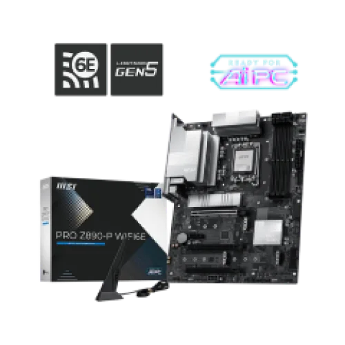 MSI MB PRO Z890-P WIFI6E, SOCKET INTEL LGA1851, CS INTEL Z890, 4 DIMM SOCKETS DDR5, DP/HDMI, PCI-E GEN 5.0, 5G LAN, WIFI6E, ATX, 3YW.