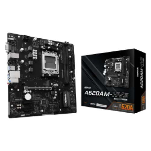ASROCK MB A620AM-HVS, SOCKET AMD AM5, CS AMD A620A, 2 DIMM SOCKETS DDR5, HDMI/ D-SUB, PCI-E GEN 4.0, GIGABIT LAN, MICRO-ATX, 3YW.