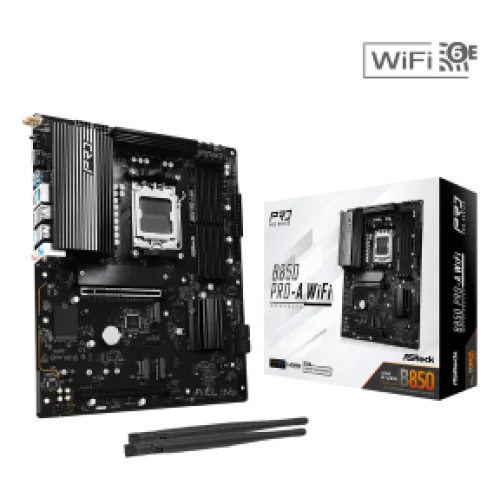 ASROCK MB B850 PRO-A WIFI, SOCKET AMD AM5, CS AMD B850, 4 DIMM SOCKETS DDR5, HDMI, PCI-E GEN 5.0, 2.5G LAN, WIFI6E, ATX, 3YW.