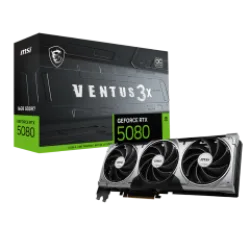 MSI VGA PCI-E NVIDIA GF RTX 5080 16G VENTUS 3X OC, 16GB/256BIT, GDDR7, HDMI/3xDP, TRIPLE FAN, 3 SLOT FANSINK, 3YW.