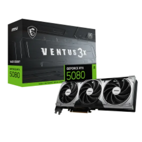 MSI VGA PCI-E NVIDIA GF RTX 5080 16G VENTUS 3X OC, 16GB/256BIT, GDDR7, HDMI/3xDP, TRIPLE FAN, 3 SLOT FANSINK, 3YW.
