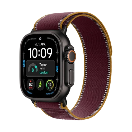 Watch Apple Watch Ultra 4 (2026) 5G 49mm Black Titanium Case with Burgundy Trail Loop M/L - Burgundy