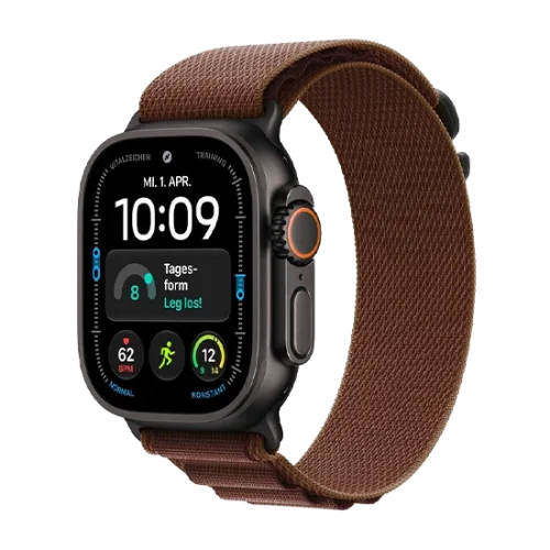 Watch Apple Watch Ultra 4 (2026) 5G 49mm  Black Titanium Case with Burgundy Alpine Loop M - Black