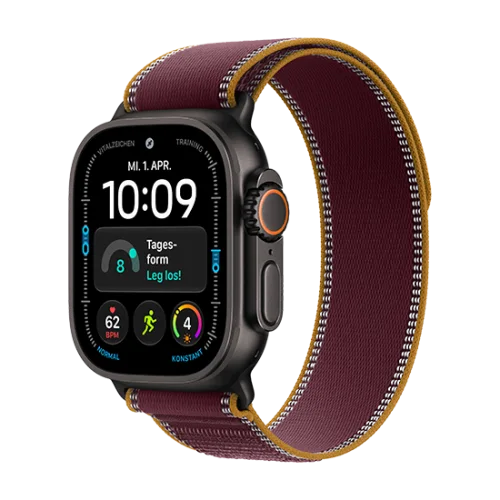 Watch Apple Watch Ultra 4 (2026) 5G 49mm Black Titanium Case with Trail Loop Burgundy - Titanium Black