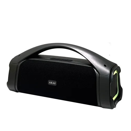 Akai ABTS-09 – Μαύρο Φορητό Ηχείο 15W RMS με RGB LED, Bluetooth 5.1, FM & USB/TF (1500mAh)