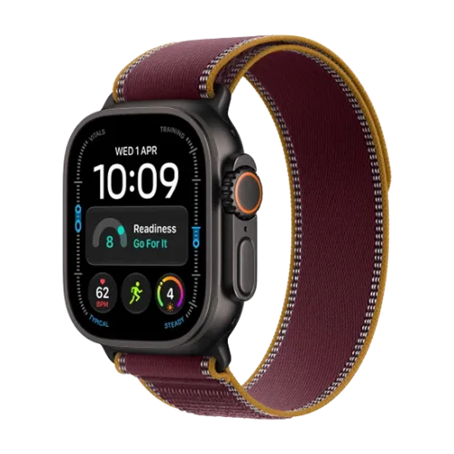 Watch Apple Watch Ultra 4 (2026) 5G 49mm Black Titanium Case with Burgundy Trail Loop M/L - Burgundy