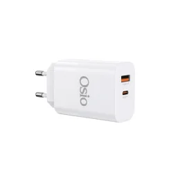 Osio OTU-5965W Ταχυφορτιστής Ρεύματος GaN 65W PD με USB-A & USB-C (Λευκός)