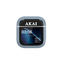 AKAI BTE-J600BL AENC Ασύρματα Ακουστικά Bluetooth 6.0 με ANC/ENC, 4 Μικρόφωνα & Θήκη με Οθόνη 2.01″ – έως 60h (Μπλε)
