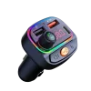 Osio OFT-4265BT Bluetooth FM Transmitter Αυτοκινήτου με 1×USB-A + 1×USB-C, Hands-Free & Φωτισμό 7 Χρωμάτων (Μαύρο)
